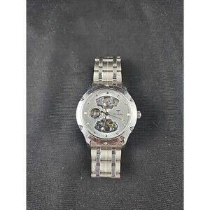 Ouyawei Automatic Mechanical Watch Skeleton Water Resistant Stainless Steel Mens